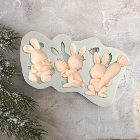 style: C - 3D Rabbit Easter Bunny Silicone Cake Molds Fondant Resin Molds Cake Tools Pastry Kitchen Baking Accessories