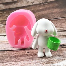 A - Holding Bucket Rabbit Carrot Silicone Mold DIY Handmade Ideas