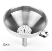 Size: Small 12x10.5cm 2pcs - Stainless steel funnel Removable filter large, medium and small size stainless steel kitchen supplies