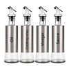 Kitchen Creative Japanese Style Stainless Steel Push-Type Glass Oil Bottle