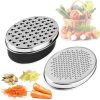 Black - Rose Gold Brass Double-sided Cheese Planer Oval Box Cheese Planer Vegetable Planer Lunch Box Planer Grater