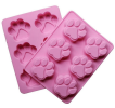 Pink - Six even puppy footprints silicone cake mold 6 even cat claws handmade soap mold high temperature cake mold cold soap