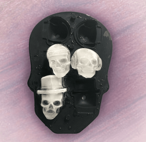 18.2X12.7X4 - Creative 3D Skull Mold Ice Cube Tray Silicone Mold Soap Candle Moulds Sugar Craft Tools Bakeware Chocolate Moulds