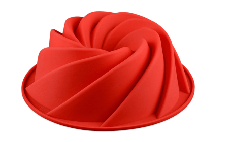 Red - Silicone Round Cake Mold Cyclone Bakeware Large Hollow Spiral Cake Mold DIY Baking Mold