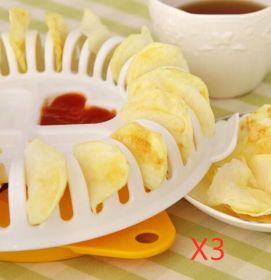 Color: White, Quantity: 1pc - Potato Chips Plastic Maker Kitchen Accessories Gadget Healthy Home Low Calories Kitchen Cooking Tools Cozinha