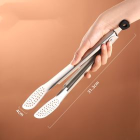 F - 304 Stainless Steel Food Tongs Steak Barbecue Barbecue Bread Cake Food Tongs Silicone Tongs