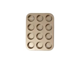 Golden,  12consecutive cups - Cake Bakeware Household Oven Baking Mould