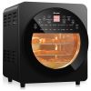 16-in-1 Air Fryer 15.5 QT Toaster Rotisserie Dehydrator Oven-Black - Color: Black