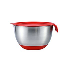 Mixing Bowls Anti-slip Silicone Bottom Stainless Steel Egg Bowl With Scales Handle Salad Bowl With Lid Baking Basin single handle bowl 20CM