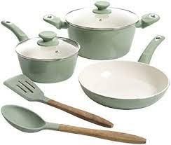 Gibson Home Plaza Cafe 2 Piece Aluminum Frying Pan Set with Soft Touch Handles in Mint