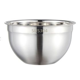 304 Stainless Steel Mixing Bowls Thickened Silicone Bottom Egg Beater Bowl Baking Tool For Cooking Baking egg beater Inner diameter 18cm