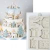 Christmas Gingerbread House Shape Silicone Mold for Fondant Cake Chocolate Decorating Tool gray