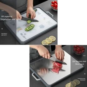 Color: 5style - Multifunctional Thickened Cutting Board 304 Stainless Steel Double-sided