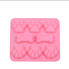 Pink2 - Six even puppy footprints silicone cake mold 6 even cat claws handmade soap mold high temperature cake mold cold soap