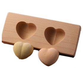 Wooden Moon Cake Mold DIY Rice Cake Baking Mold Children Steamed Bread Mold Hearts 25g