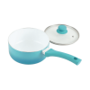 Ceramic Nonstick 12 Piece Cookware Set, Teal Ombre, Hand Wash Only