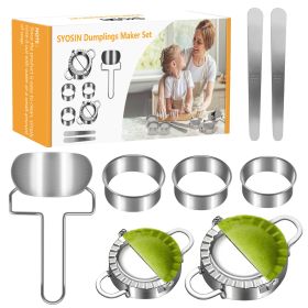 Dumpling maker stainless steel dumpling mold set; suitable for Ravioli making machine Pastry filling DIY handmade 8-piece kitchen set