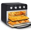 Geek Chef Air Fryer Oven ; Countertop Toaster Oven; 3-Rack Levels; 4 mechinical knobs; Black housing with single glass door(24 QT 1700W)