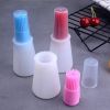 Red Barbecue Silicone Charcoal Grill Oil Brush With Cap BBQ Basting Brush Oil Bottle Camping Gadget Baking Brush Heat Resist