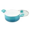 Ceramic Nonstick 12 Piece Cookware Set, Teal Ombre, Hand Wash Only