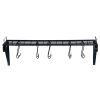 Wall Hanging Pot Rack Mounted Storage Shelf with S Hooks for Pans, Utensils, Books, Plant Black