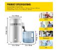 Water Distiller 750 Watt Purifier Filter 1.1 Gallon. Fully upgraded distilled water machine with handle, white