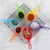 Set 12 Pieces Plastic Measuring Cup Measuring Spoon Set With Scale Color Kitchen Baking Tools Flour Milk Powder Coffee Measuring