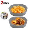 2Pcs Air Fryer Silicone Pot Baskets Liners Non-Stick Safe Oven Baking Tray Mats