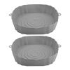 2Pcs Air Fryer Silicone Pot Baskets Liners Non-Stick Safe Oven Baking Tray Mats