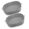 2Pcs Air Fryer Silicone Pot Baskets Liners Non-Stick Safe Oven Baking Tray Mats