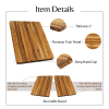 Teak Cutting Board Reversible Chopping Serving Board Multipurpose Food Safe Thick Board; Medium Size 18x14x1 inches