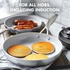 Three-Ply Stainless Steel Healthy Ceramic Nonstick Pan Set of 2 8" & 10" Frying Pan Frying Pan Set