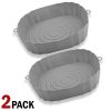 2Pcs Air Fryer Silicone Pot Baskets Liners Non-Stick Safe Oven Baking Tray Mats