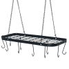 Pot Rack Ceiling Mount Cookware Rack Hanging Hanger Organizer with Hooks