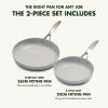 Three-Ply Stainless Steel Healthy Ceramic Nonstick Pan Set of 2 8" & 10" Frying Pan Frying Pan Set