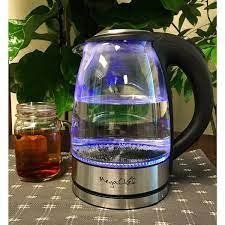 MegaChef 1.7Lt. Glass and Stainless Steel Electric Tea Kettle