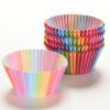 100Pcs Colorful Rainbow Paper Cake Cupcake Liners Party Baking Muffin Cup Case