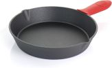 MegaChef Pre-Seasoned 4 Piece Cast Iron Set with Silicone Handles