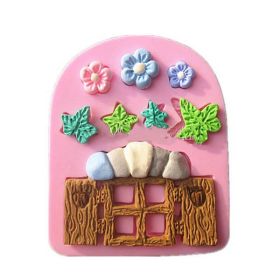 Plants Wooden Window Liquid Silicone Mold Fondant Cake Decorating Mould