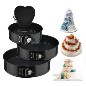 4Pcs/Set Non Stick Round Bake Tin Tray Cake Baking Tools Pan Bakeware for Kitchen black