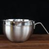 Stainless Steel Bowl with Handle for Beat Eggs Knead Dough Stir Fruit Salad Bowl Without silicone bottom 20cm