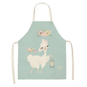 Cartoon Cute Forest Alpaca Series Cotton And Linen Apron Support Customized Pictures (Style: WQL0149 14, size: 47x38)