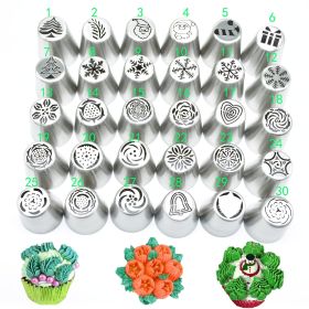 DIY Series Stainless Steel Christmas Decorating Mouth 30 Variety of Cakes Decoration Tools (Style: 22)