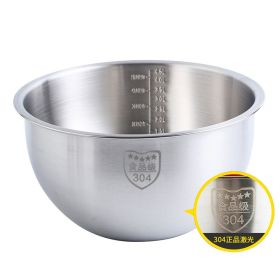 2.5l/4.5l Household Mixing Bowls 304 Stainless Steel Salad Bowl For Cooking Baking Prepping Food Storage Inner diameter (size: 20cm)