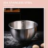 2.5l/4.5l Household Mixing Bowls 304 Stainless Steel Salad Bowl For Cooking Baking Prepping Food Storage Inner diameter