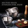 2.5l/4.5l Household Mixing Bowls 304 Stainless Steel Salad Bowl For Cooking Baking Prepping Food Storage Inner diameter