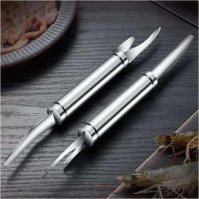 2pcs 5 In 1 Multifunctional Shrimp Line Fish Maw Knife Household Shrimp Line Knife; Fish Scale Planer Seafood Knives Tool For Kitchen (material: 304 Stainless Steel)