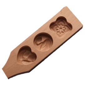 Wooden Moon Cake Mold DIY Rice Cake Baking Mold Wagashi Snow Skin Mooncake Mold Tulip 40g (Default: Default)