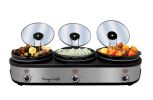 MegaChef Triple 2.5 Quart Slow Cooker and Buffet Server