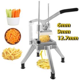 6mm/9mm/12.7mm Commercial Home Vegetable Fruit Dicer Cutter  Slicer Chopper Manual Cutting Machine (Color: Silver, size: 12.7 mm)